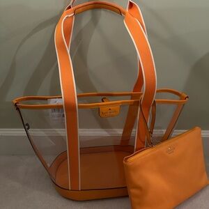 Kate Spade Orange Tote Bag with Pouch